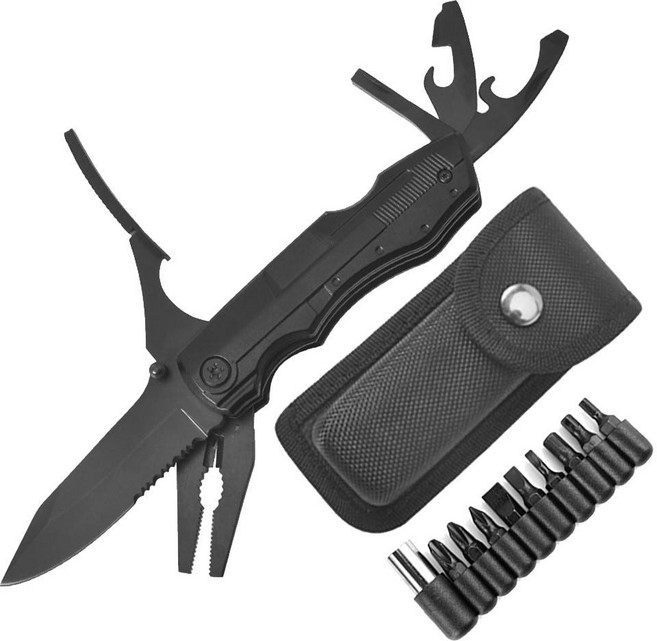 솔리드 멀티툴 14in1 폴딩나이프 캠핑 나이프 접이식 캠핑용 다용도, 멀티툴 솔리드, 1개