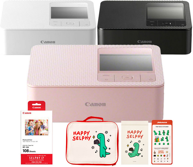 캐논 셀피 포토프린터 CP1500 + RP-108 인화지+ 조구만 한정판 패키지, 화이트
