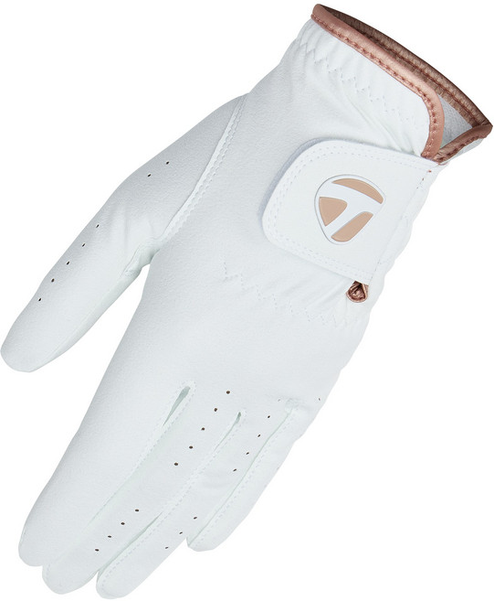 [정품] 26년 테일러메이드 여성 합피 왼손 골프장갑 우천시 필드용품 논슬립 그립력, 1개, 화이트/핑크