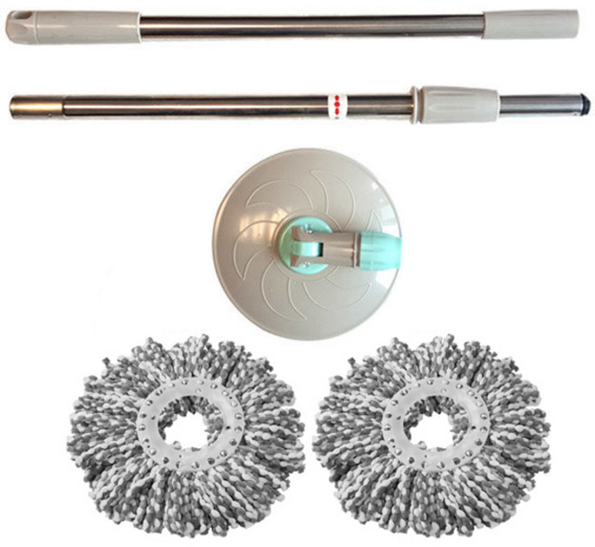 예밀 스텔라 통돌이 회전걸레용 밀대봉+극세사걸레 2장 세트, 1세트