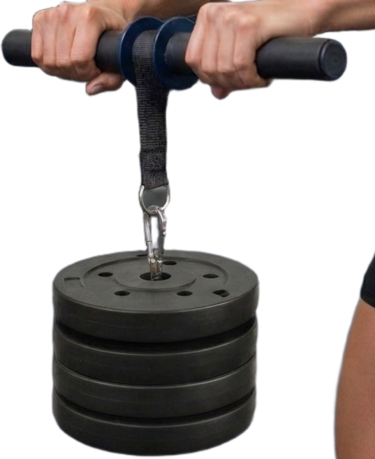 리즈앤모어 추감기운동기구 전완근 리스트롤러 1kg 원판 4장 포함, 블랙, 1세트