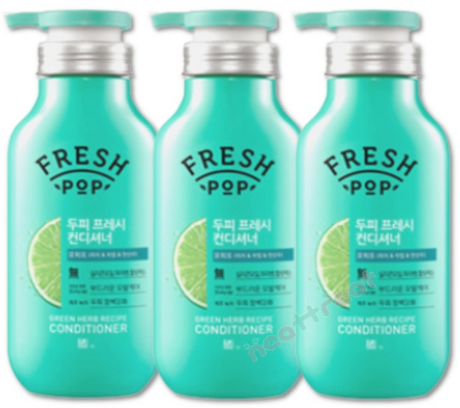 아모레 프레시팝 린스 쿨링 컨디셔너 모히또 500ml, 3개