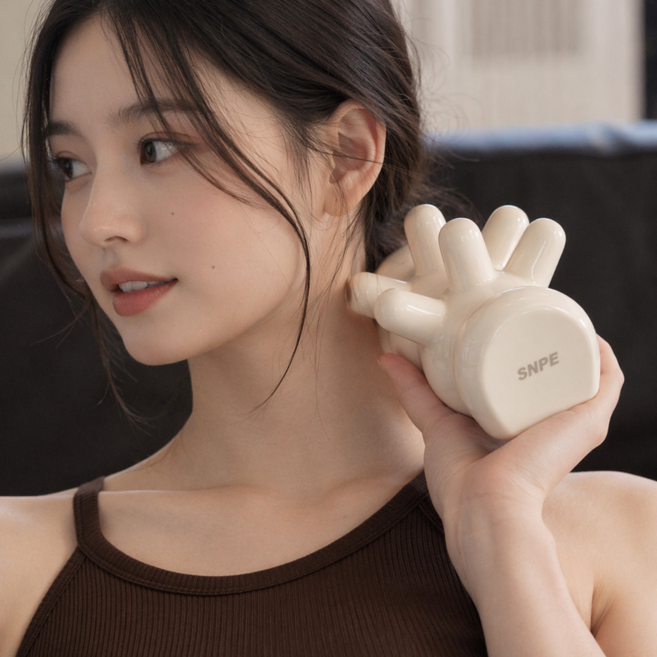 SNPE 도깨비손 림프 지압 괄사 마사지기, 화이트, 1개
