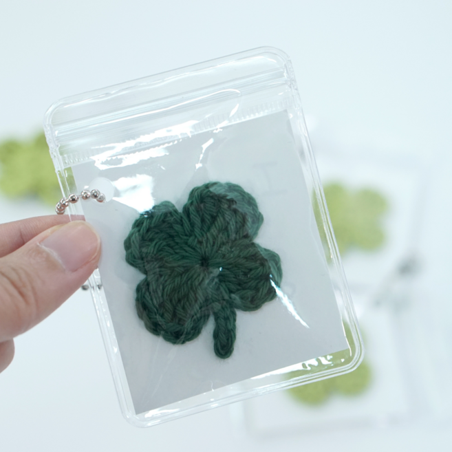 투썬마켓 네잎클로버 핸드메이드 키링 수다공방, 4개, 진그린