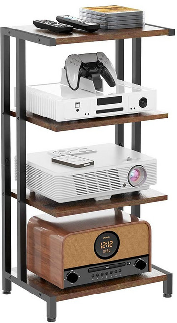 오디오 장식장 랙 진열대 선반 스피커 다이 스탠드, 루시 오디오 장식장, 블랙,내추럴