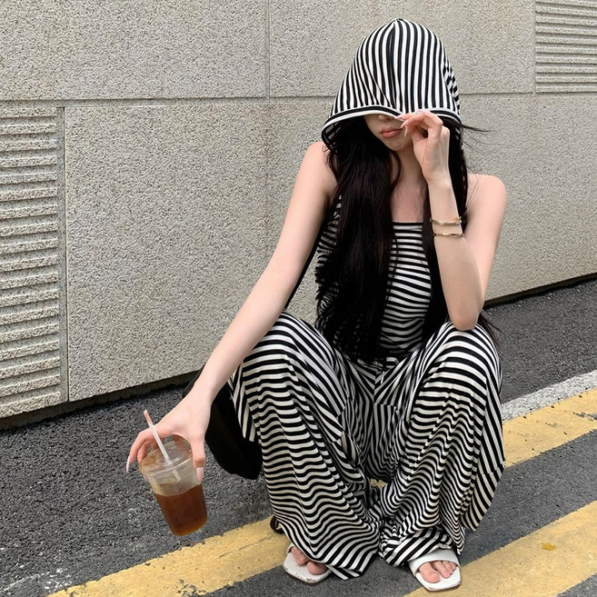 대박난박양 스트라이프 섹시 트레이닝셋트