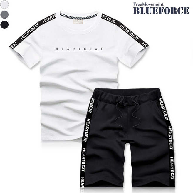 블루포스 르틴 반팔티 트레이닝 세트 반팔 반바지 셋트 남자 츄리닝 운동복 남여공용 커플룩 짐웨어 홈웨어 트레이닝복