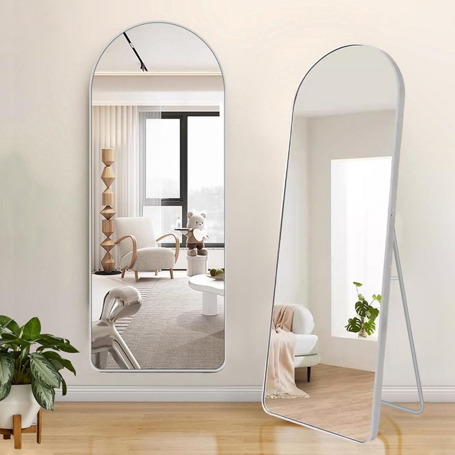 원트두 전신거울 스탠드 벽걸이 아치형 전신거울 1600, 실버
