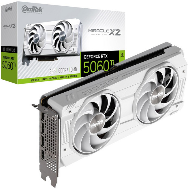 이엠텍 지포스 RTX 5060 Ti MIRACLE X2 WHITE D7 8GB 그래픽카드