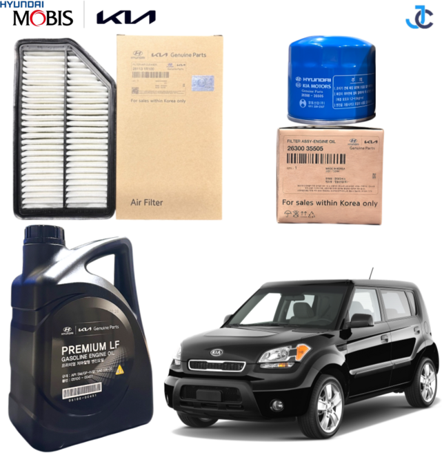 쏘울 기아 순정 엔진오일세트, 1세트, 1.6/2.0 가솔린 11-13년식 4L 5W20