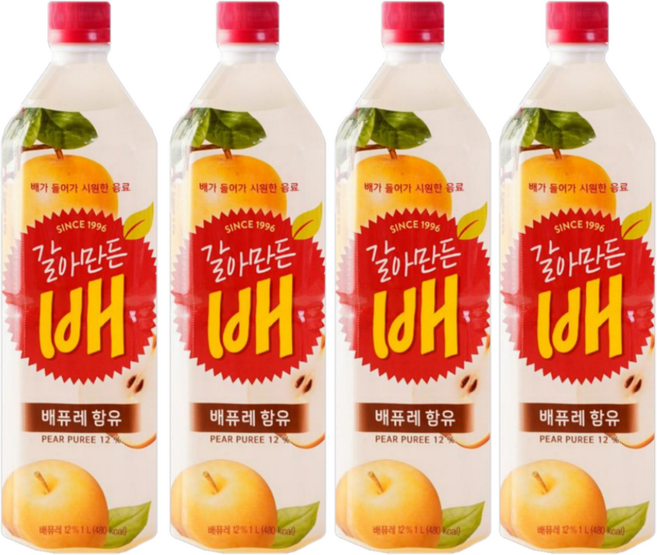 해태음료 갈아만든 배, 1L, 4개