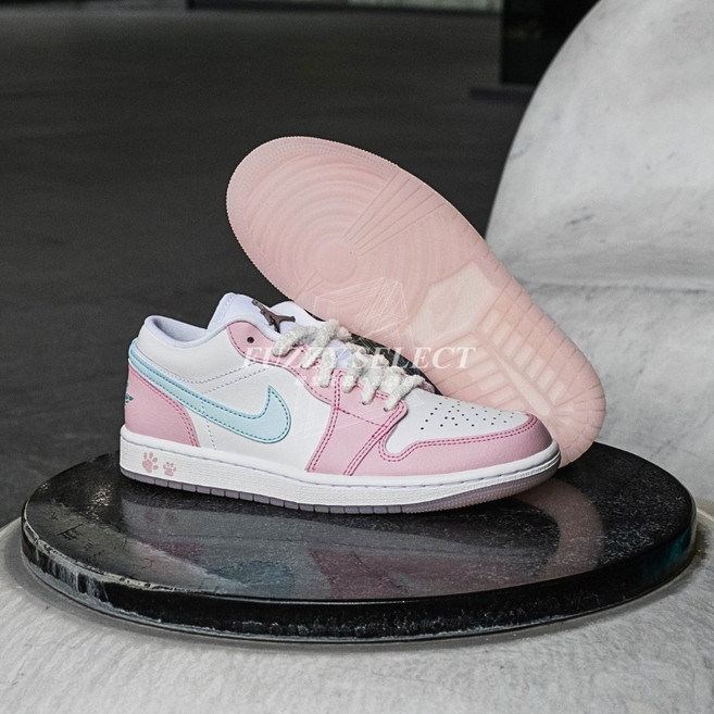 Air Jordan 1 Low 運動鞋 粉藍 寶寶藍 狗腳掌 貓腳掌 HM3706-141, 1個, (下單後請注意商品諮詢訊息)