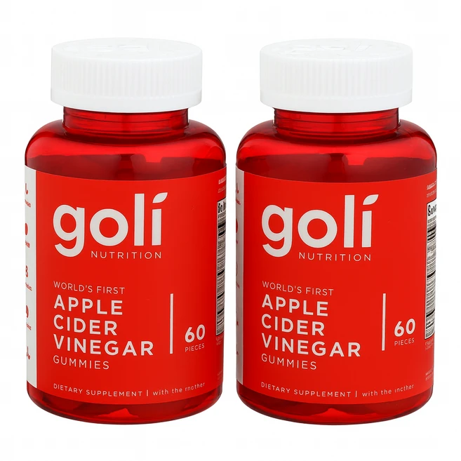 골리뉴트리션 애플 사이다 식초 구미 글루텐 프리 비건, 60 Count (Pack of 1), 2개, 60정 - 쿠팡