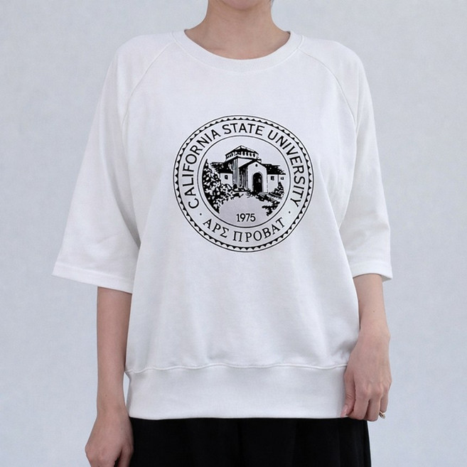 캘리 나그랑 7부 소매 반팔 맨투맨 티셔츠