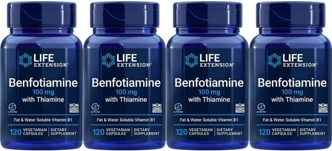 라이프익스텐션 티아민 함유 벤포티아민 100mg 식물성 캡슐 120정 x 4, 4개 - 쿠팡