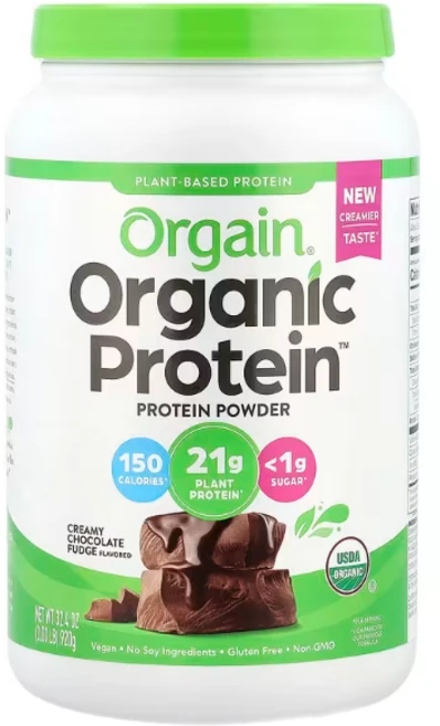 올게인 오가닉 프로틴 올게인 Orgain Organic Protein 파우더 식물성 크리미 초콜릿 퍼지 920g(2.03lbs) OGA-00317, 1개, 920g - 쿠팡