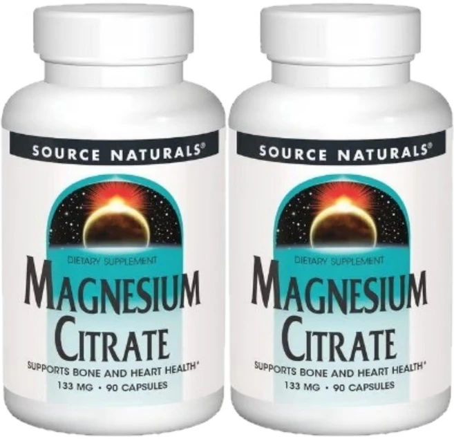 Source Naturals 소스내추럴스 구연산 마그네슘 시트레이트 133mg 캡슐, 90정, 2개, 90정 - 쿠팡