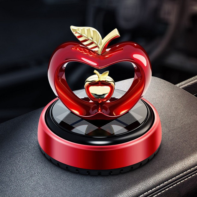 TKB 차량용 사과 하트 태양열 회전 방향제 선물용 디퓨져, 1개, 레몬라벤더 블루