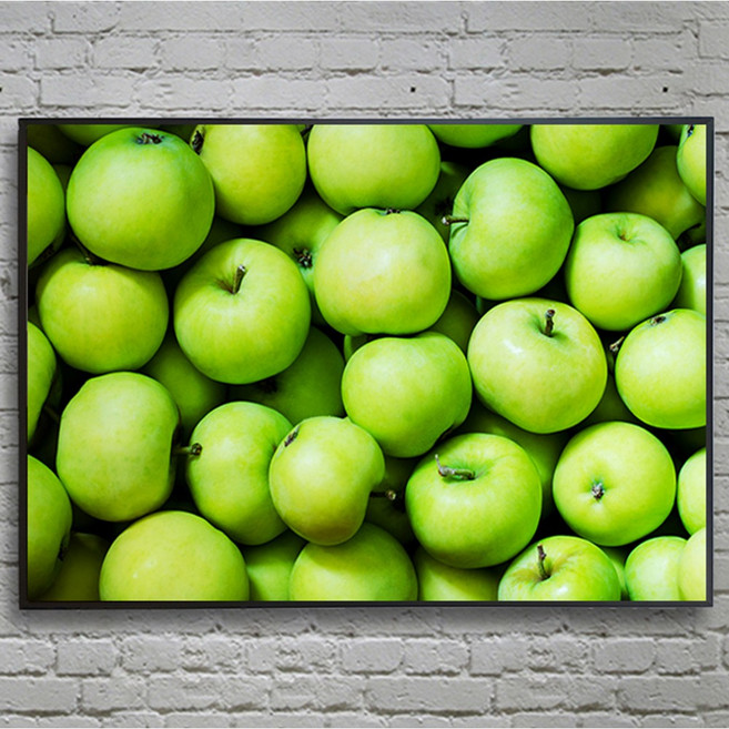 화색갤러리 풍수 07 사과 그림 액자, 블랙무광