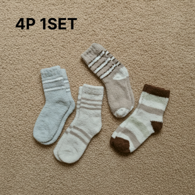 대니홈 데일리 극세사 남자 수면양말 4P 1SET