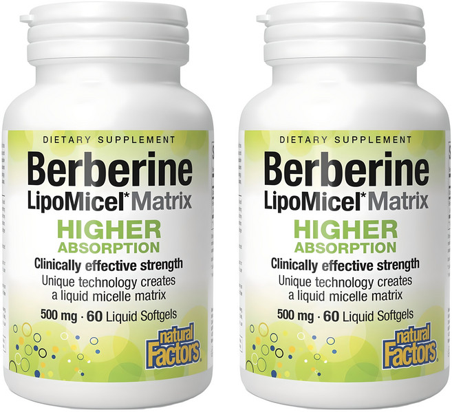 네추럴팩터스 베르베린 리포미셀 매트릭스 500mg 리퀴드 소프트젤, 60정, 2개