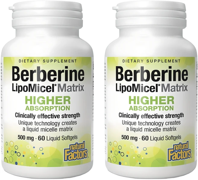 네추럴팩터스 베르베린 리포미셀 매트릭스 500mg 리퀴드 소프트젤, 60정, 2개 - 쿠팡