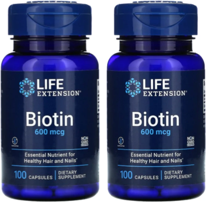 라이프익스텐션 비오틴 600 mcg 100 캡슐, 100정, 2개 - 쿠팡