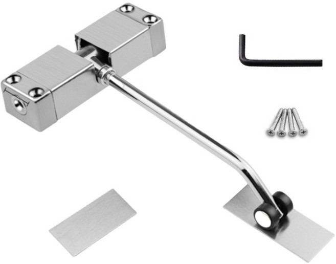 저소음 스프링 도어 클로저 조절식 장력 자동 닫힘 도어 메커니즘 주거 및 상업용 도어에 간편하게 설치 가능, Silver