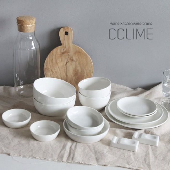 끌리메 2인 한식기세트 12p, Cream white, 9 types of tableware, 2개