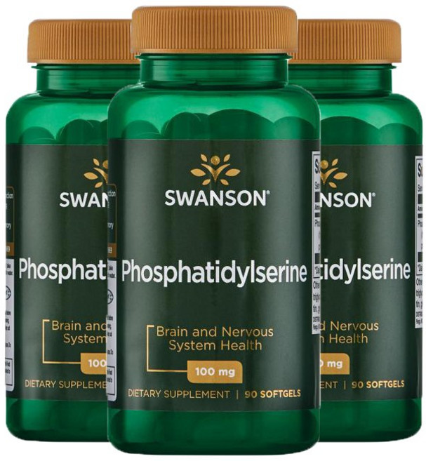 Swanson 斯旺森 磷脂醯絲胺酸軟膠囊 100mg, 90顆, 3罐