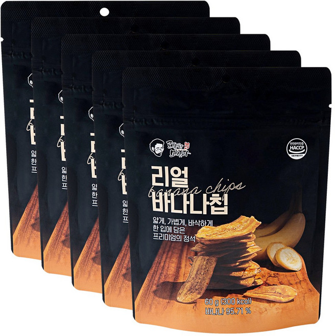 고독한미식가 프리미엄 리얼바나나칩 세로형 슬라이스 바나나, 5개, 60g