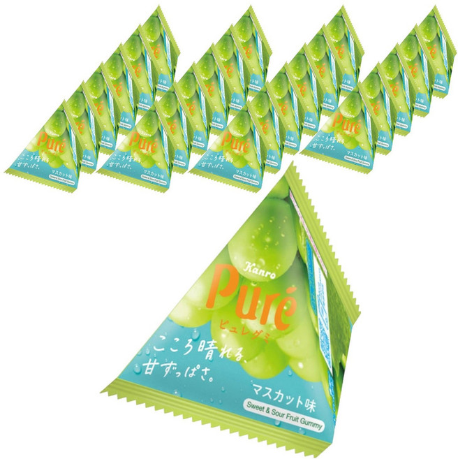 Kanro 甘樂 Pure Gummy 迷你三角 麝香葡萄口味, 24個, 13g