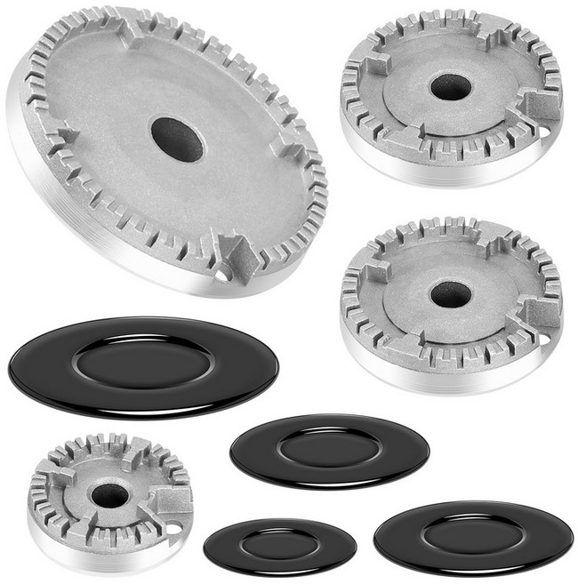 쿠커 모자 세트 스토브 뚜껑 업그레이드 오븐 가스 호브 버너 크라운 불꽃 캡 가스 버너 불꽃 캡은 대부분의 가스 스토브 버너에 적합, 보여진 바와 같이, 1개