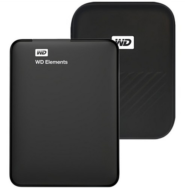 WD Elements Portable 휴대용 외장하드 + 파우치, 블랙, 5TB