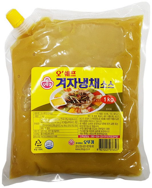 오뚜기 오쉐프 겨자냉채소스, 1kg, 1개