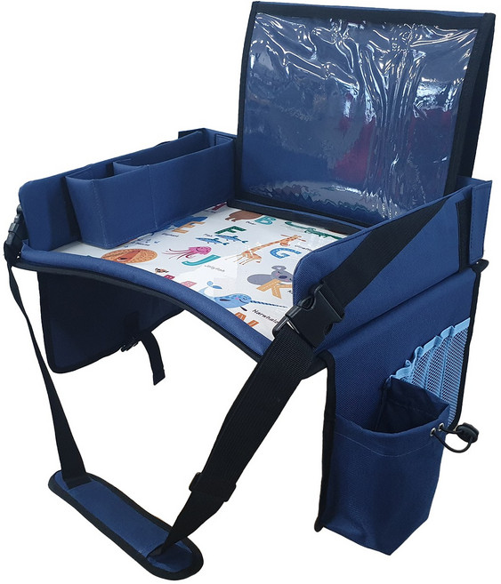 베베토이 트레이 동물그림 알파벳 다용도 트레이 테이블, 네이비, 1개