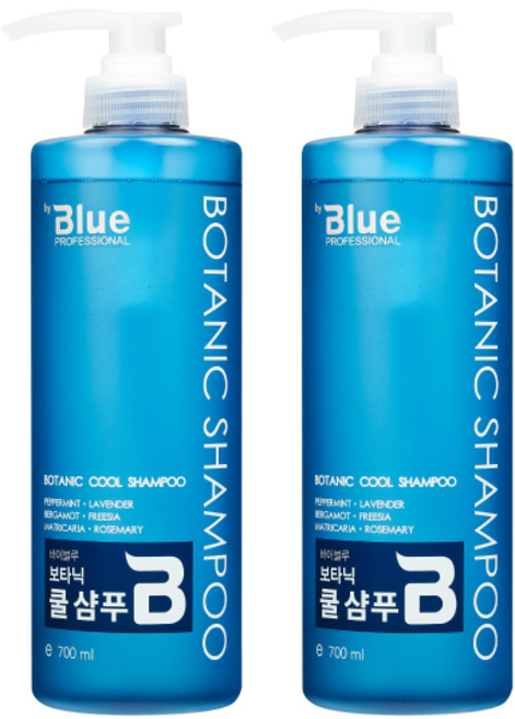 [리힘] 바이블루 보타닉 쿨 샴푸 700ml x 2 더블세트 두피쿨링 청량케어, 2개