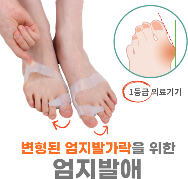 쿨핀 엄지발애 무지외반증 교정기 발가락 교정기 실리콘 발가락링 엄지발가락 교정기 토우스프레드 1세트 체형교정, 화이트 S, 1개