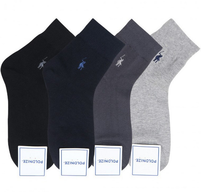 남성 폴로나이즈 단목 자수 신사 정장 양말 5켤레 세트