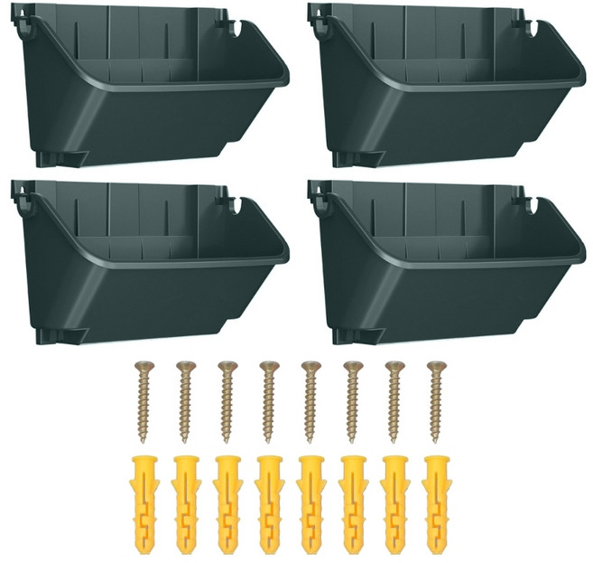 작은 정원과 파티오를 위한 4개의 벽걸이형 야외 수직 화분 공간 절약 디자인 팩