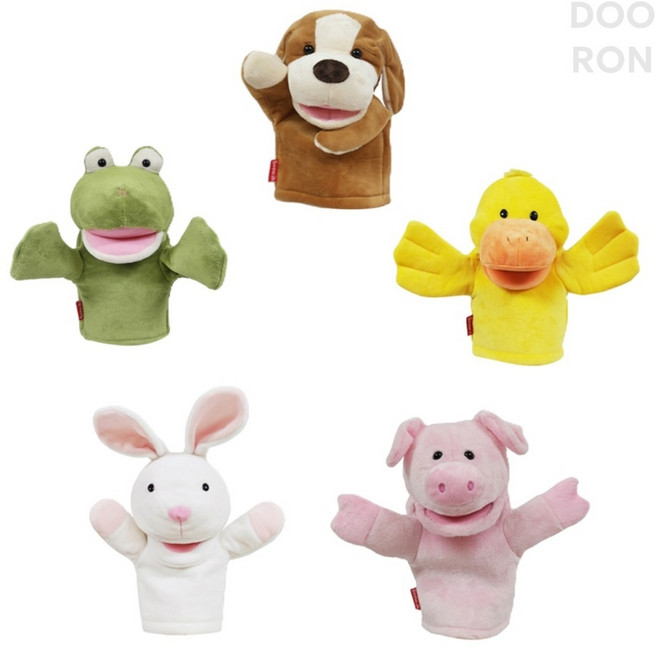 두론샵 말하는 손인형 동물 5종세트 가축 인형극 장갑인형 구연동화, 1개