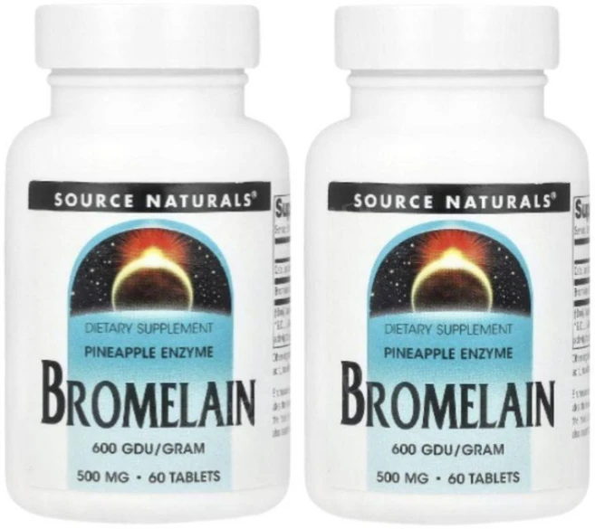 (2개) 소스 내추럴스 브로멜라인 500mg 60정, 2팩 - 쿠팡
