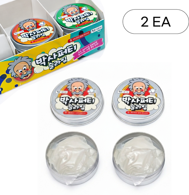 박사퍼티 오리지날 유리슬라임, 2개, 50g, 투명