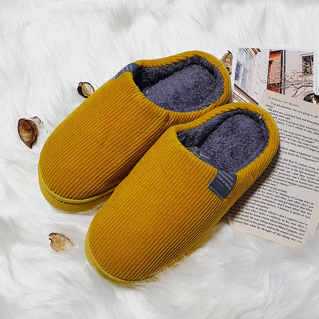 위시월드 털 슬리퍼 겨울 실내화, 1개, 옐로우