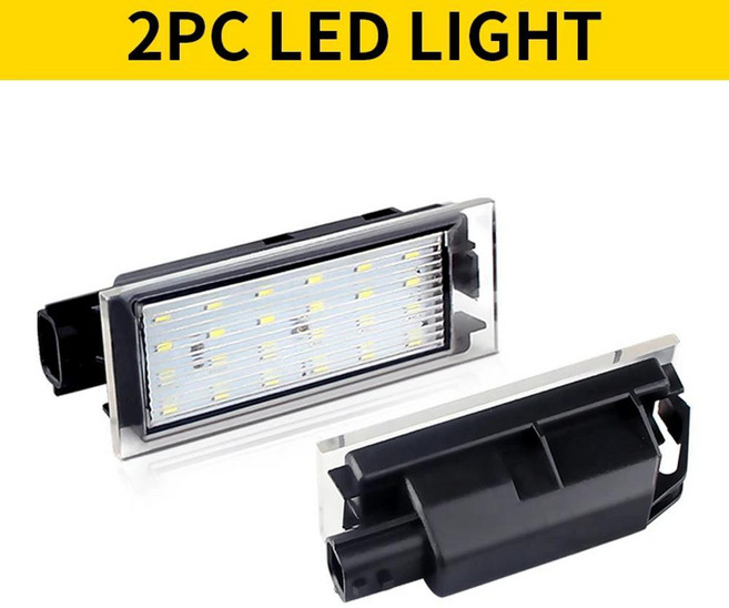 클리오 라구나 메간 트윙고 마스터 트래픽 더스터용 번호판등 오류 번호판 램프, 1개, 발광 색상: 1. 2PCS LED Light