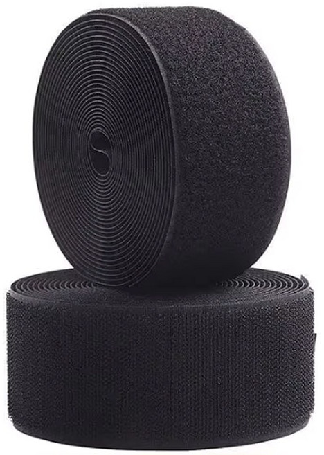 엔더 튼튼한 대형 벨크로 찍찍이 테이프 암수 5cm x 1m 블랙, 1세트