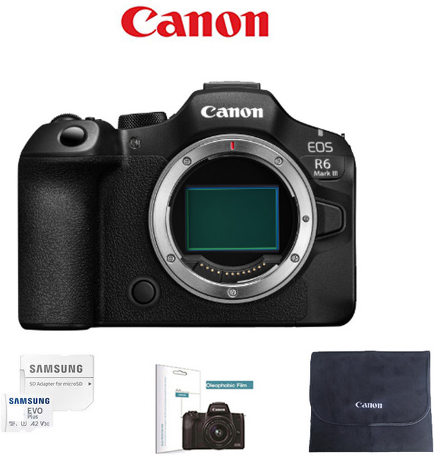 캐논 풀프레임 미러리스 EOS R6 MARK llI BODY, 128G+보호필름+블랙포켓융