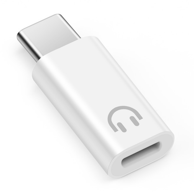 라이트닝에서 USB-C로 변환하는 오디오 어댑터 라인 컨트롤 호환 (아이폰 16/15 아이패드 및 기타 USB-C 오디오 포트 호환), 1개, 흰색