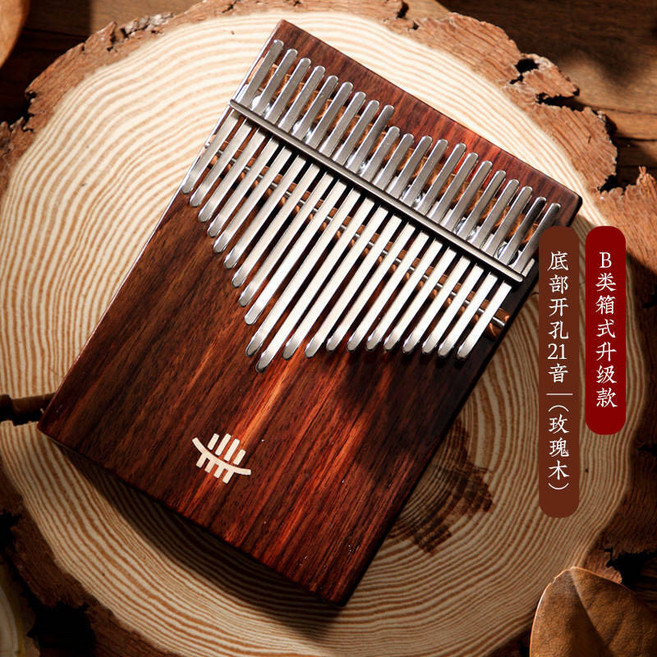 칼림바 Hluru 17 21 Key Kalimba 엄지 피아노 음악 악기 목재 Finger 초보자 휴대용, 21 Key Rosewood, 1개