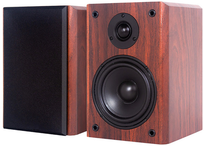 5인치 오디오 50W 스피커 XLR 균형 입력 4-8 Ohm 하이파이 북쉘프스피커, 2개AOP, 호두색